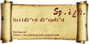 Szilárd Árpád névjegykártya